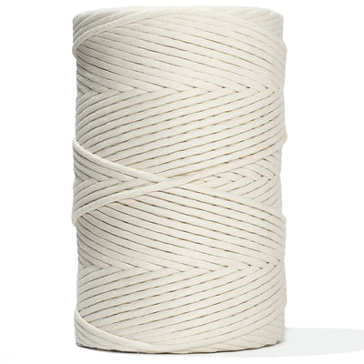 JUMBO SOFT COTTON CORD ZERO WASTE 8 MM - 1 SINGLE STRAND  - NATURAL COLOR