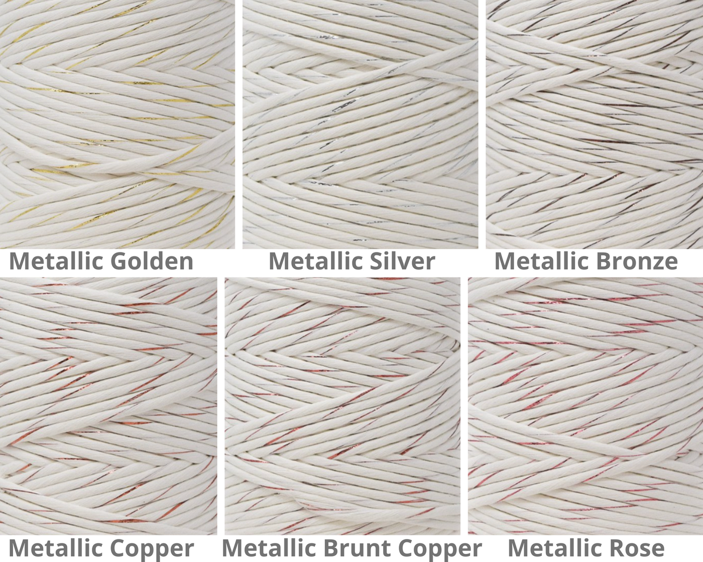 DUAL SOFT COTTON AND METALLIC COTTON CORD ZERO WASTE 4 MM - 1 SINGLE STRAND - SAMPLES