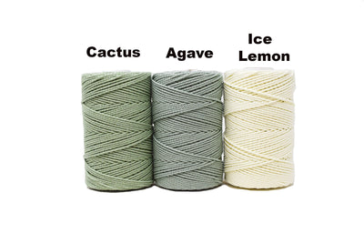 COTTON ROPE ZERO WASTE 2 MM - 3 PLY - ICE LEMON COLOR