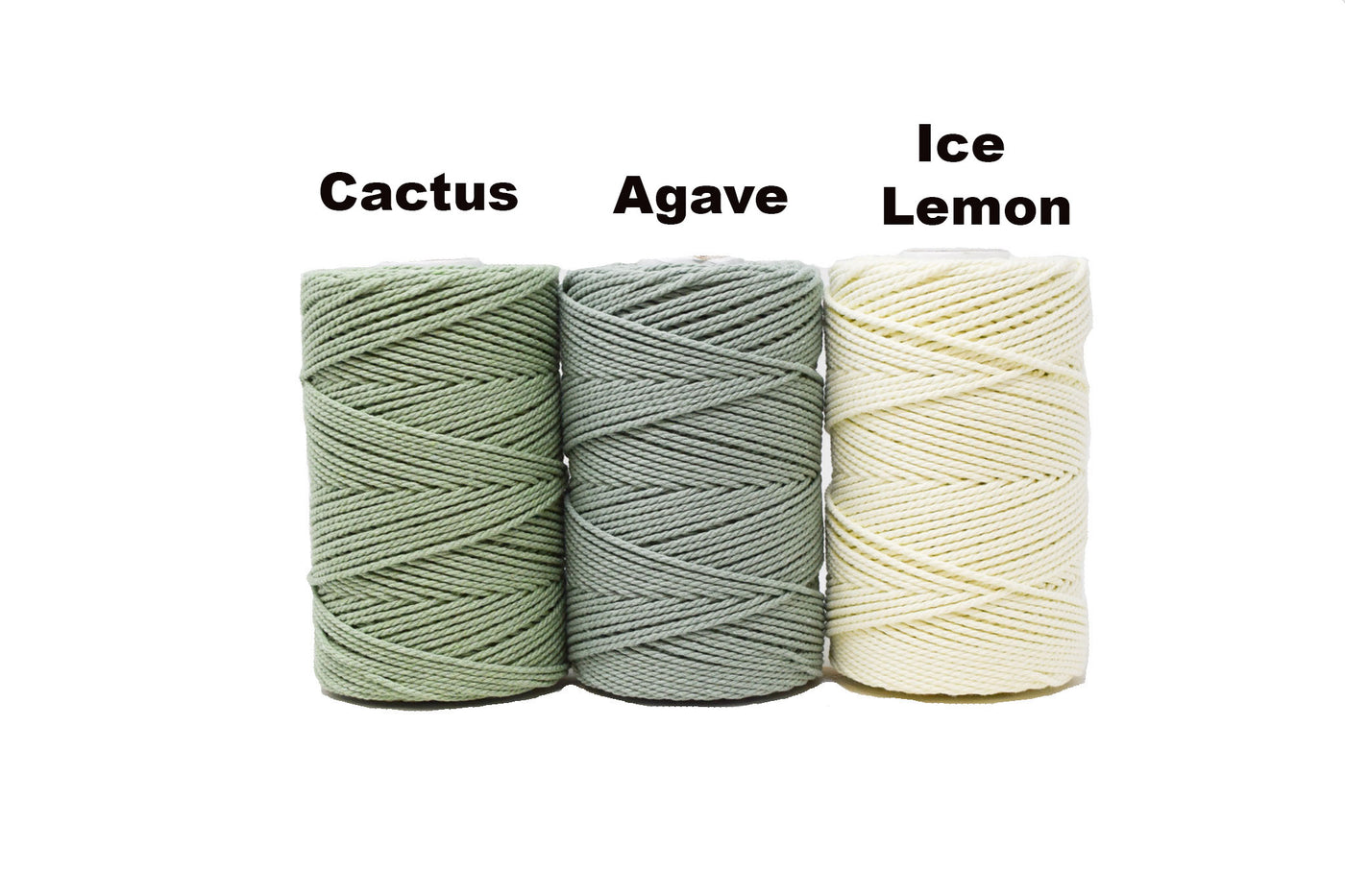 COTTON ROPE ZERO WASTE 2 MM - 3 PLY - AGAVE COLOR