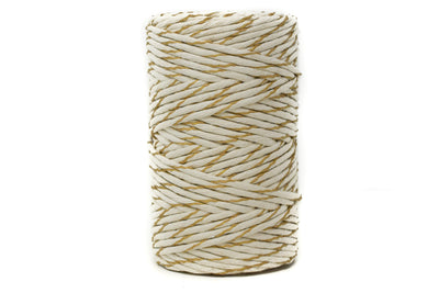 SOFT COTTON CORD ZERO WASTE 4 MM - 1 SINGLE STRAND - NATURAL GOLDEN COLOR