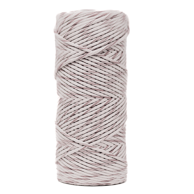 DUAL RECYCLED COTTON MACRAME CORD 4 MM - SINGLE STRAND - MINK + MOON COLOR