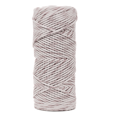DUAL RECYCLED COTTON MACRAME CORD 4 MM - SINGLE STRAND - MINK + MOON COLOR