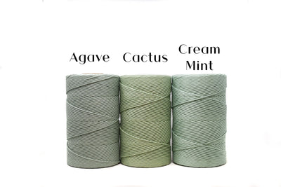 SOFT COTTON CORD ZERO WASTE 4 MM - 1 SINGLE STRAND - CREAM MINT COLOR