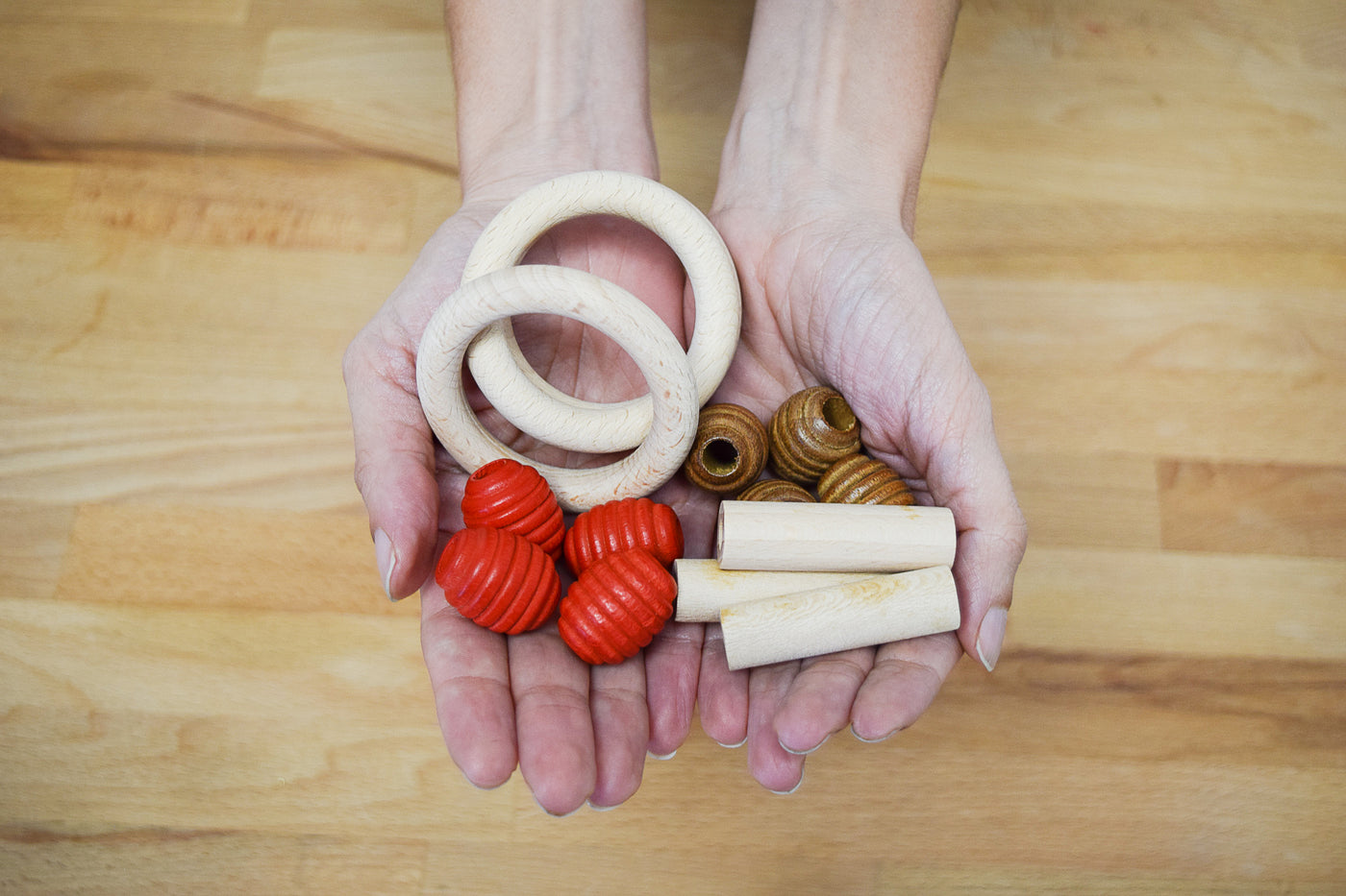 Wood beads for macrame, garlands and crafts