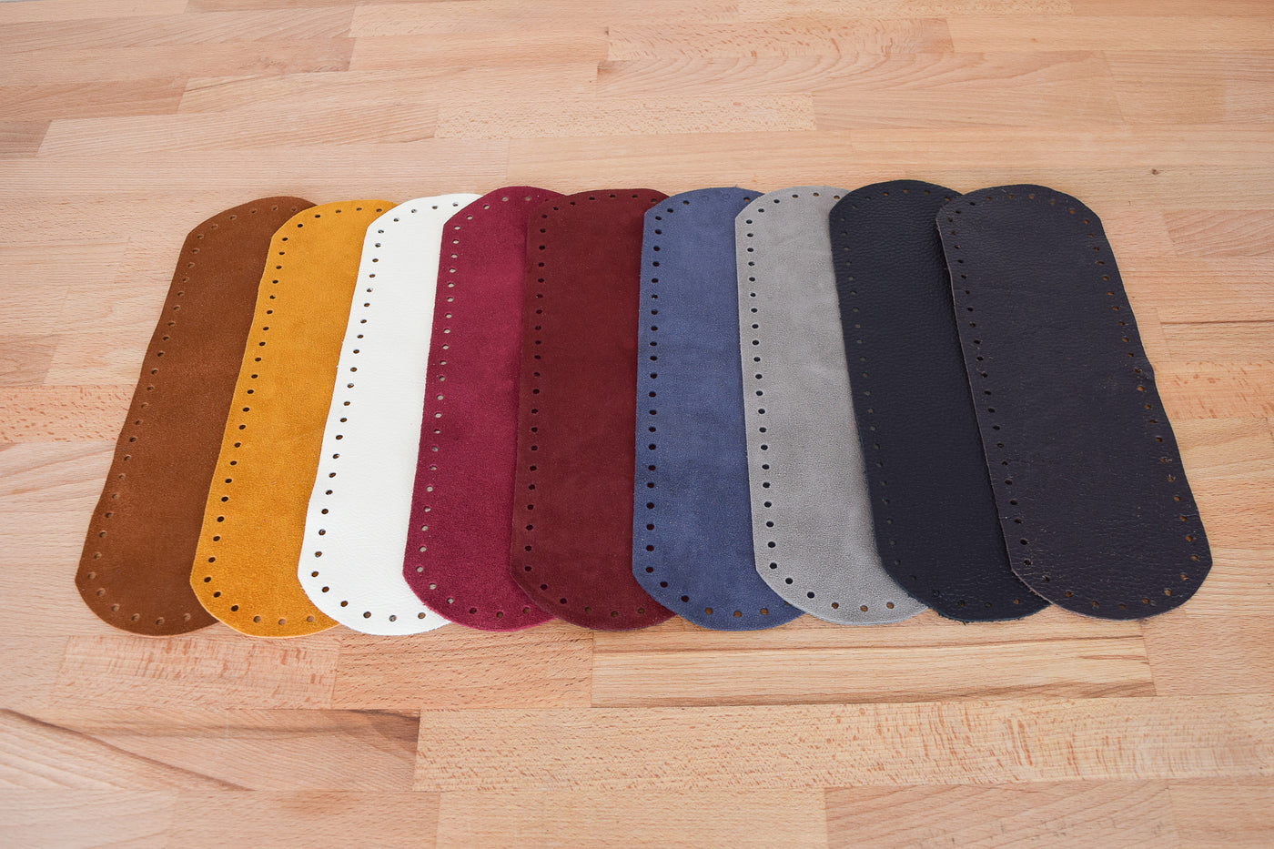 LEATHER HANDBAG BASES AND HANDLES
